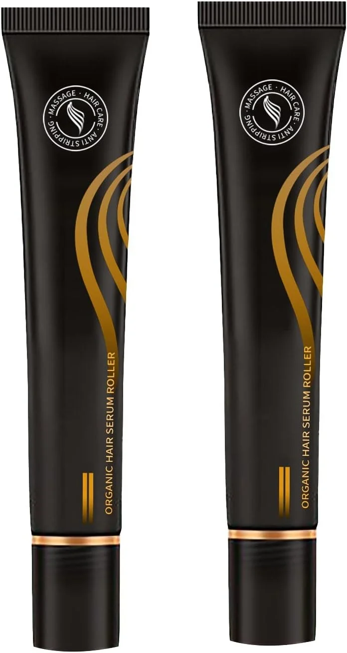 سرم موی ارگانیک رولی - سرم واکنشگر مو با ماساژ توپ رولی گیاهی - سرم رشد مو برای موهای طبیعی، برای موهای قوی تر و ضخیم تر، برای عقب رفتن خط مو و طاسی الگویی (A, A)