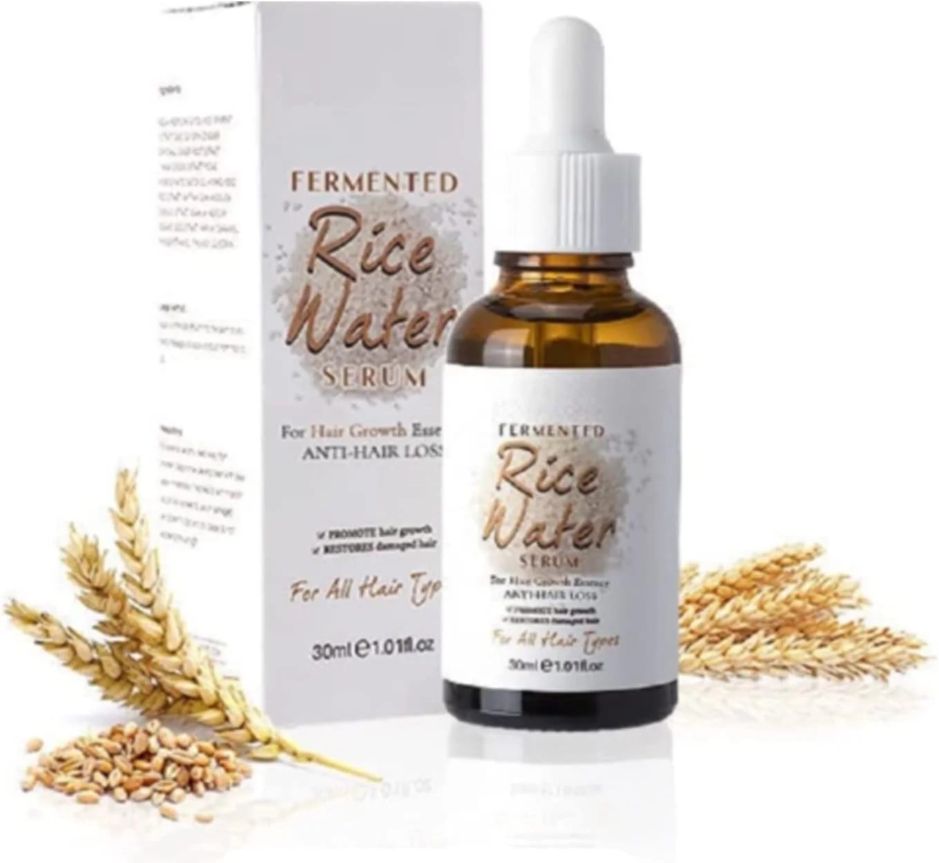 سرم آب برنج تخمیر شده PurAect حجم 30 میلی لیتر، سرم آب برنج تخمیر شده، روغن رشد مو، سرم رشد مو، سرم رشد موی آب برنج برای نازک شدن مو و ریزش مو، ضد ریزش مو (3 عدد)