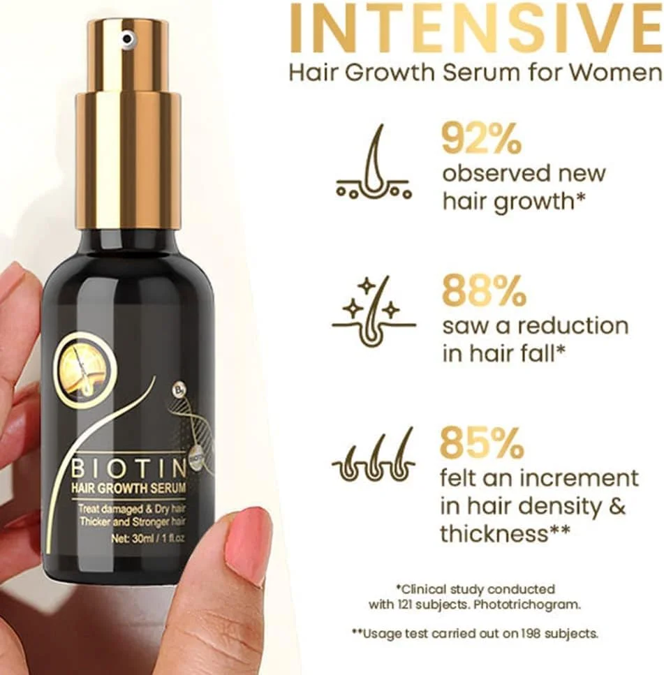 سرم پمپی رشد مو بیوتین، سرم جدید رشد مو بیوتین 2023، اسانس رشد مجدد مو برای زنان و مردان، اسپری رشد مو برای جلوگیری از ریزش مو، سرم رشد مجدد مو، ضد ریزش مو، درمان رشد مجدد مو (1 عدد)