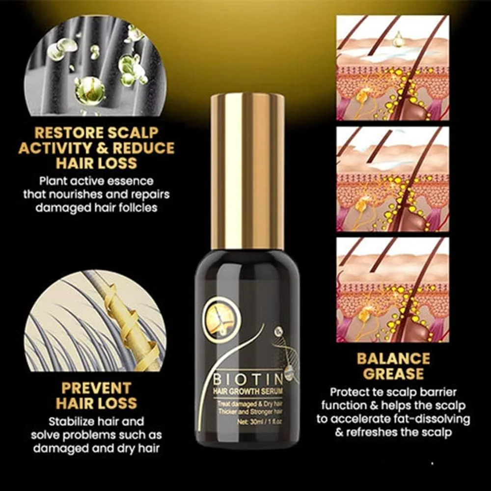 سرم پمپی رشد مو بیوتین، سرم جدید رشد مو بیوتین 2023، اسانس رشد مجدد مو برای زنان و مردان، اسپری رشد مو برای جلوگیری از ریزش مو، سرم رشد مجدد مو، ضد ریزش مو، درمان رشد مجدد مو (1 عدد)