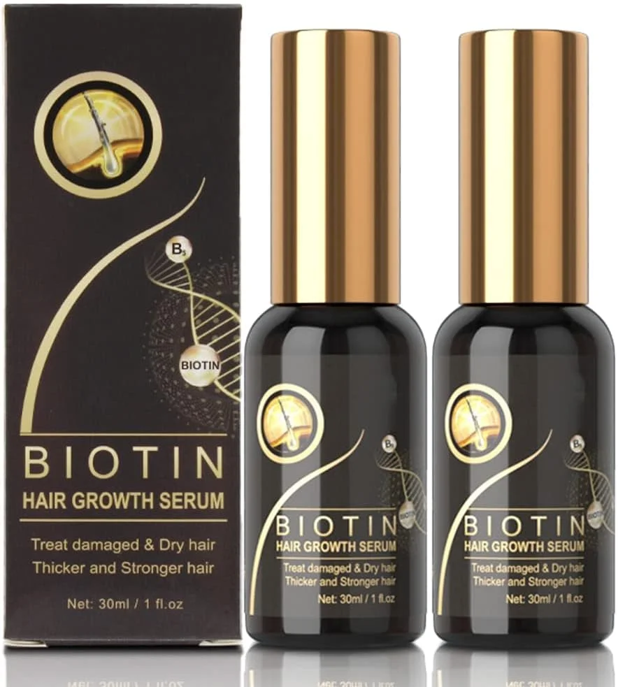 سرم پمپی رشد مو بیوتین، سرم جدید رشد مو بیوتین 2023، اسانس رشد مجدد مو برای زنان و مردان، اسپری رشد مو برای جلوگیری از ریزش مو، سرم رشد مجدد مو، ضد ریزش مو، درمان رشد مجدد مو (2 عدد)
