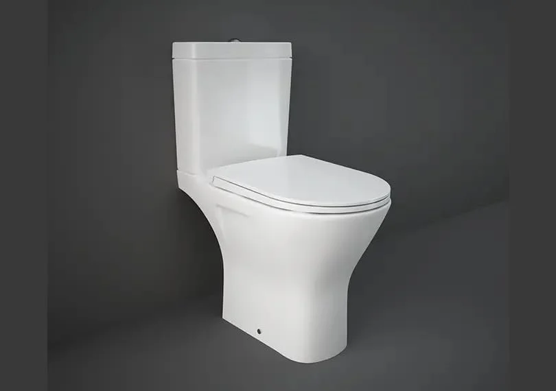 توالت فرنگی زمینی ریم لس، درب باز و بسته، خروجی P، طول 65 سانتی متر RAK Ceramics مدل Rak-Resort (RST11AWHASET)