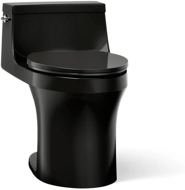 توالت یکپارچه و کشیده با ارتفاع آسایش KOHLER K-5172-7 San Souci با حجم 1.28 گالن در هر تخلیه و تکنولوژی تخلیه Aqua Piston به همراه اهرم تخلیه در سمت چپ