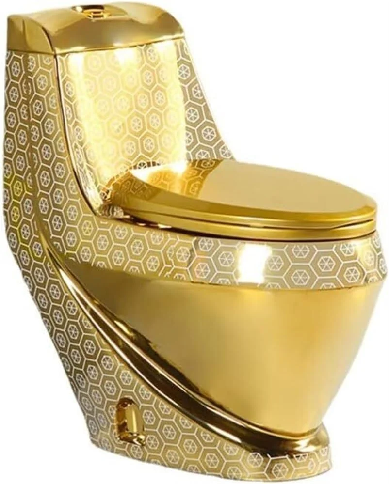 توالت فرنگی یک تکه دو زمانه با درب آرام بند جداشدنی، ارتفاع استاندارد و طراحی مدرن و بی صدا مناسب هتل و منزل، A-220mm