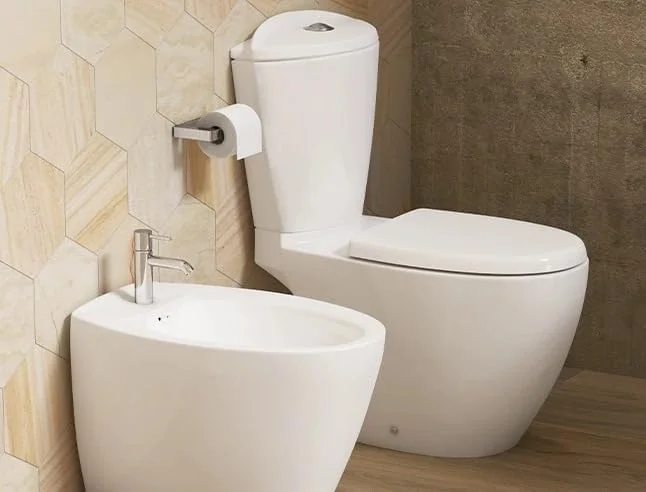 توالت فرنگی متصل RAK Ceramics مدل Rak-Venice، خروجی S، طول 72 سانتی متر | ست توالت، سفید آلپاین (VN03AWHA-SET)