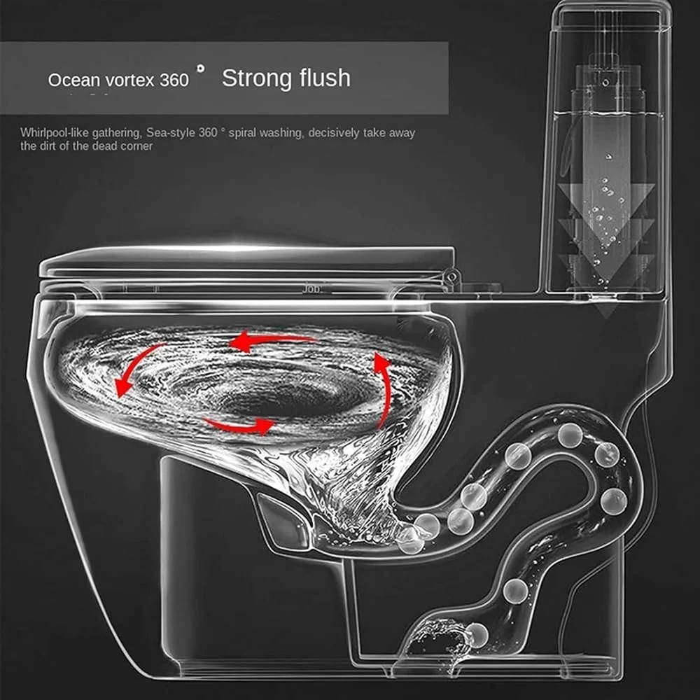 توالت طلایی یک تکه دو زمانه سیفونی فوق العاده بی صدا برای خانه و هتل، 400mm-700x380x600mm, 400mm-700x380x600mm