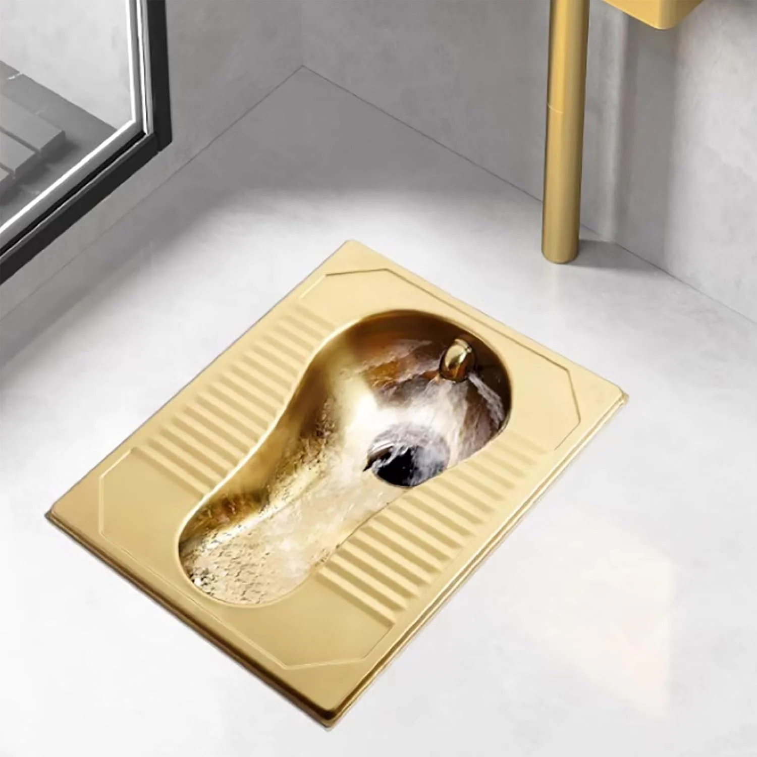 توالت ایرانی طلایی استیل 304، توالت میله ای KTV، گودال توالت ایرانی، توالت فرنگی خانگی ضد بو، B, E