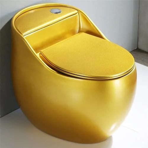 توالت سرامیکی طلایی، توالت یک تکه، توالت فرنگی برای حمام، توالت با فلاش دوگانه فوق العاده، توالت کوچک و جمع و جور برای کودکان و بزرگسالان، 400 میلی متر - 66x55x43 سانتی متر