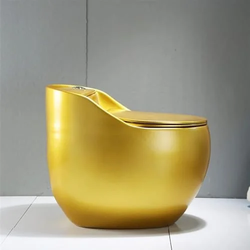 توالت سرامیکی طلایی، توالت یک تکه، توالت فرنگی برای حمام، توالت با فلاش دوگانه فوق العاده، توالت کوچک و جمع و جور برای کودکان و بزرگسالان، 400 میلی متر - 66x55x43 سانتی متر