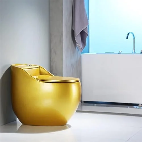 توالت سرامیکی طلایی، توالت یک تکه، توالت فرنگی برای حمام، توالت با فلاش دوگانه فوق العاده، توالت کوچک و جمع و جور برای کودکان و بزرگسالان، 400 میلی متر - 66x55x43 سانتی متر