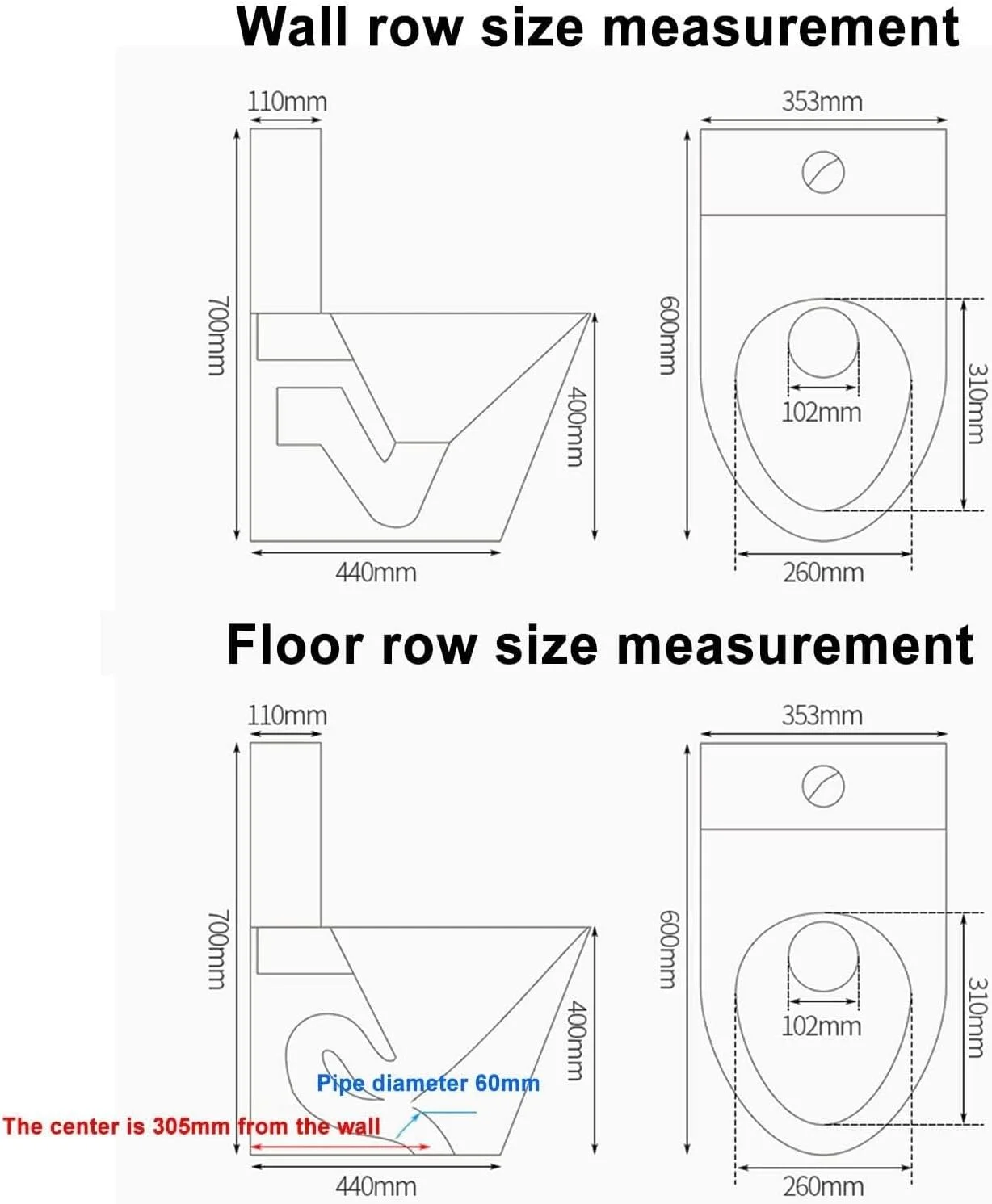 توالت یک تکه با راندمان بالا و صرفه جویی در آب، توالت تجاری حمام از جنس استنلس استیل 304 با فلاش دوگانه، کاسه توالت با درب آرام بند، طلایی - تخلیه از کف