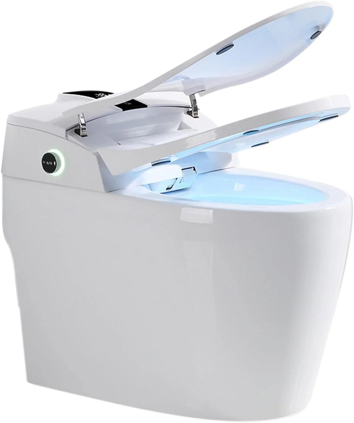 توالت فرنگی یک تکه کِنونو، توالت بلند - توالت دامن دار بهداشتی با صفحه نمایش ال سی دی، سیستم صرفه جویی در انرژی خودکار برای حمام، توالت هوشمند یک تکه بلند، بیده پیشرفته با درب آرام بند