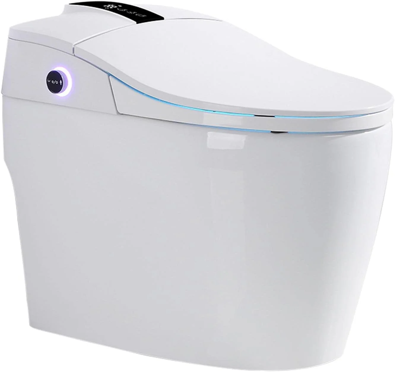 توالت فرنگی یک تکه کِنونو، توالت بلند - توالت دامن دار بهداشتی با صفحه نمایش ال سی دی، سیستم صرفه جویی در انرژی خودکار برای حمام، توالت هوشمند یک تکه بلند، بیده پیشرفته با درب آرام بند