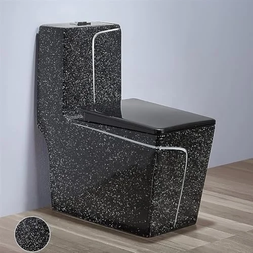 توالت سرامیکی مشکی خلاقانه، توالت سوپر سایفونیک، توالت یک تکه دو زمانه بی صدا برای حمام هتل منزل، E-750x370x695mm