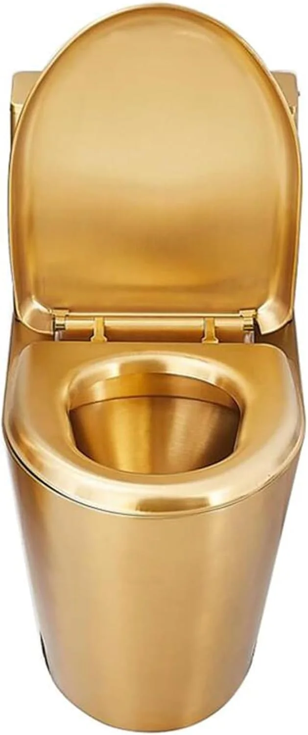 توالت تجاری استیل 304، توالت یک تکه با صرفه جویی در مصرف آب، توالت دوگانه قدرتمند برای حمام، با درب آرام بند