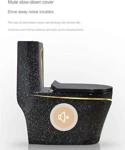 توالت سرامیکی مشکی خلاقانه، توالت سوپر سایفونیک، توالت یک تکه دو زمانه بی صدا برای حمام هتل منزل، E-750x370x695mm