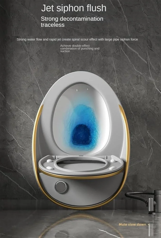 توالت فرنگی یکپارچه هوشمند با سرامیک های سوپر مدرن و بی صدا، مناسب برای حمام هتل منزل، A-665x465x555mm