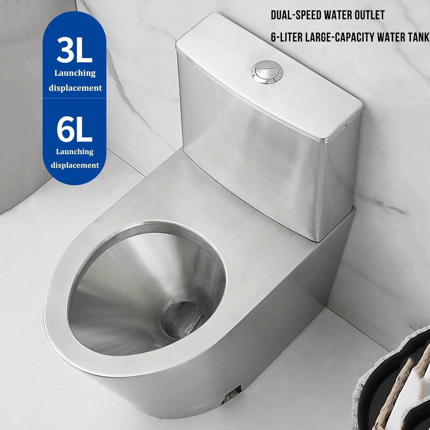 توالت سیفونی دوگانه تجاری از جنس استنلس استیل 304، توالت یک تکه با راندمان بالا و صرفه جویی در آب برای حمام، توالت یک تکه جمع و جور با صندلی بیده، تخلیه دیواری توالت سیفونی دوگانه تجاری از جنس استنلس استیل 304، توالت یک تکه با راندمان بالا و صرفه جویی در آب برای حمام، توالت یک تکه جمع و جور با صندلی بیده، تخلیه دیواری