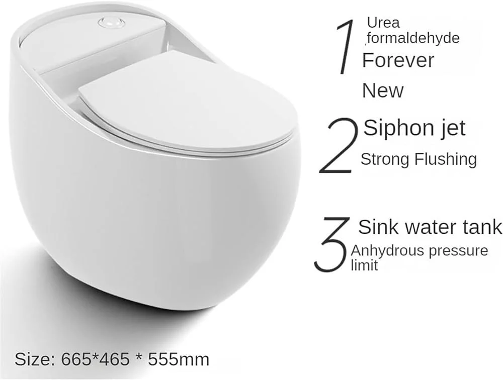 توالت فرنگی یکپارچه هوشمند با سرامیک های سوپر مدرن و بی صدا، مناسب برای حمام هتل منزل، A-665x465x555mm