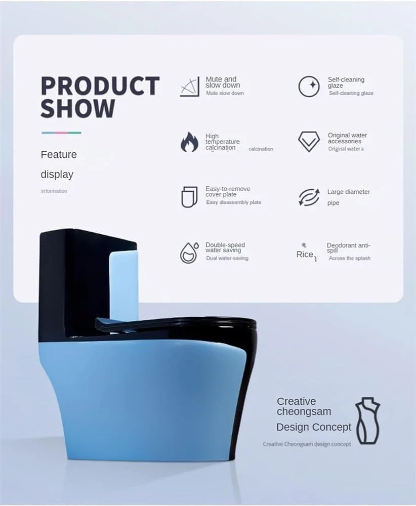 توالت فرنگی هوشمند بی صدا، توالت سرامیکی یک تکه با سیفون دوتایی خلاقانه، توالت سوپر گردابی سیفونیک برای حمام هتل منزل، A-695x370x750mm