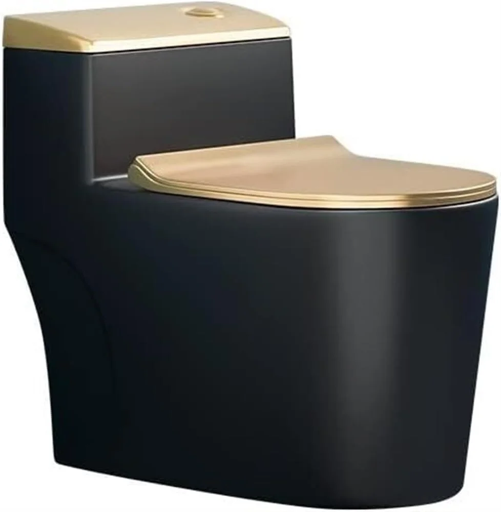 توالت بی صدای خلاقانه برای خانه، سرامیکی، فوق العاده سیفونیک، توالت یک تکه با فلاش دوگانه برای حمام هتل، 300 میلی متر - 780x450x680 میلی متر
