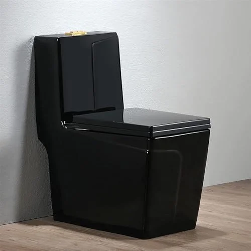 توالت هوشمند مشکی، توالت بیده بی صدا، ارتفاع راحت، یک تکه، توالت هوشمند فوق العاده سیفونیک، 690x390x740 میلی متر