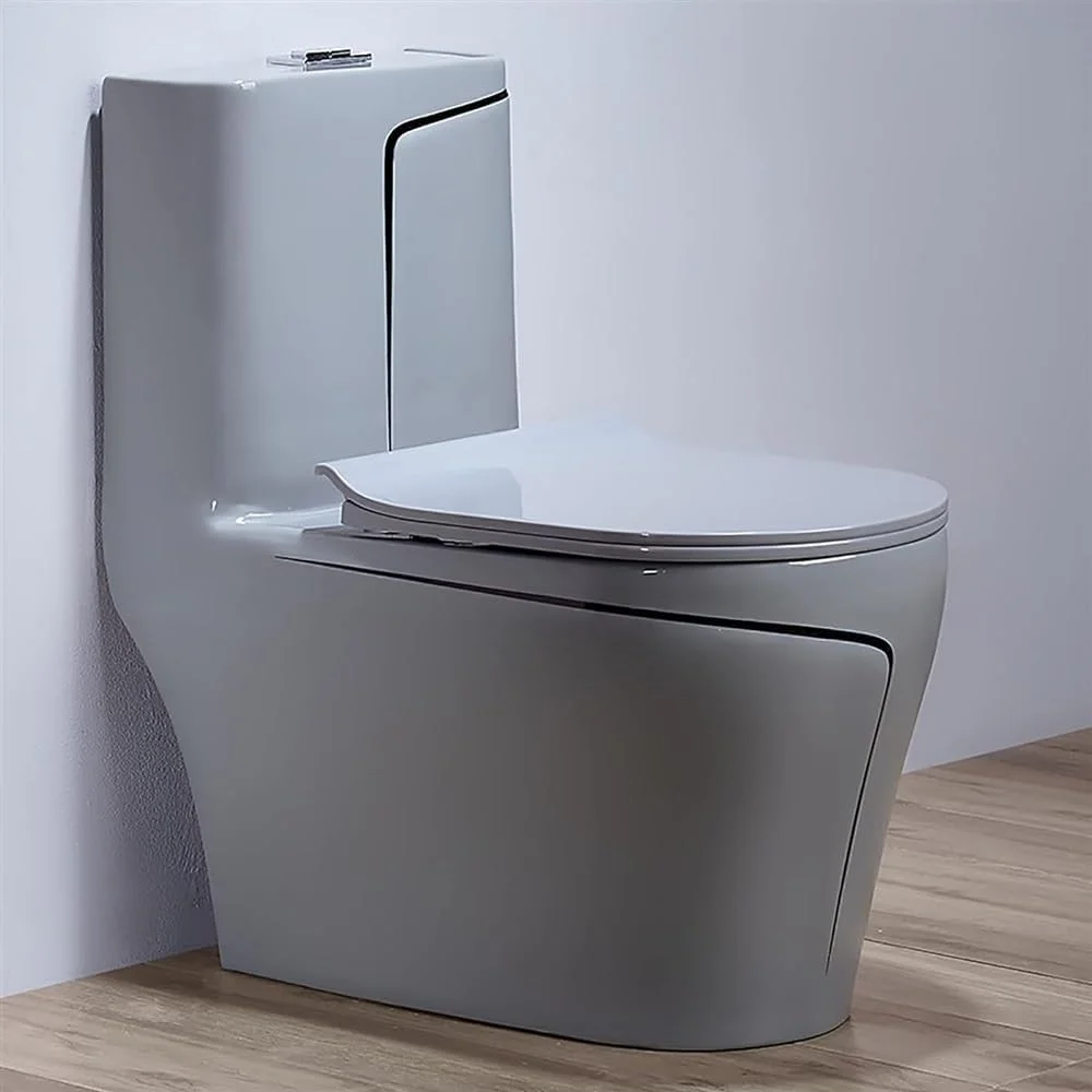 توالت فرنگی یک تکه مدرن، توالت های فوق العاده بی صدا، توالت سرامیکی سیفونی خلاقانه برای حمام هتل منزل، D-695x750x370mm