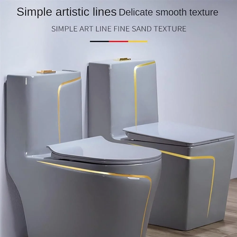 توالت فرنگی یک تکه مدرن، توالت های فوق العاده بی صدا، توالت سرامیکی سیفونی خلاقانه برای حمام هتل منزل، D-695x750x370mm