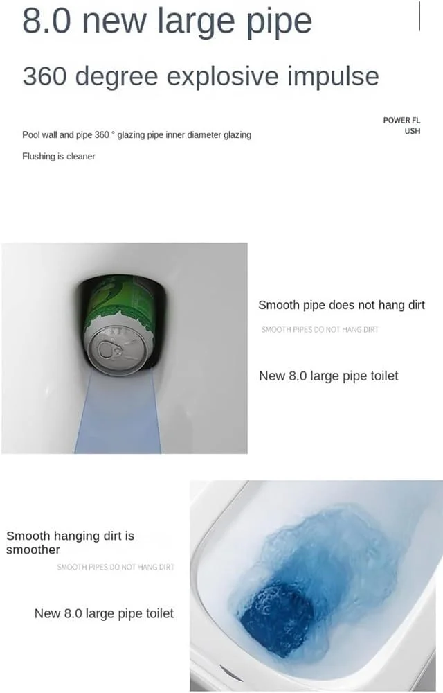 توالت سرامیکی سیفونیک، توالت یک تکه دو زمانه، توالت مدرن با ارتفاع جهانی و بی صدا برای حمام هتل منزل، چند رنگ، F400mm-720x390x660mm