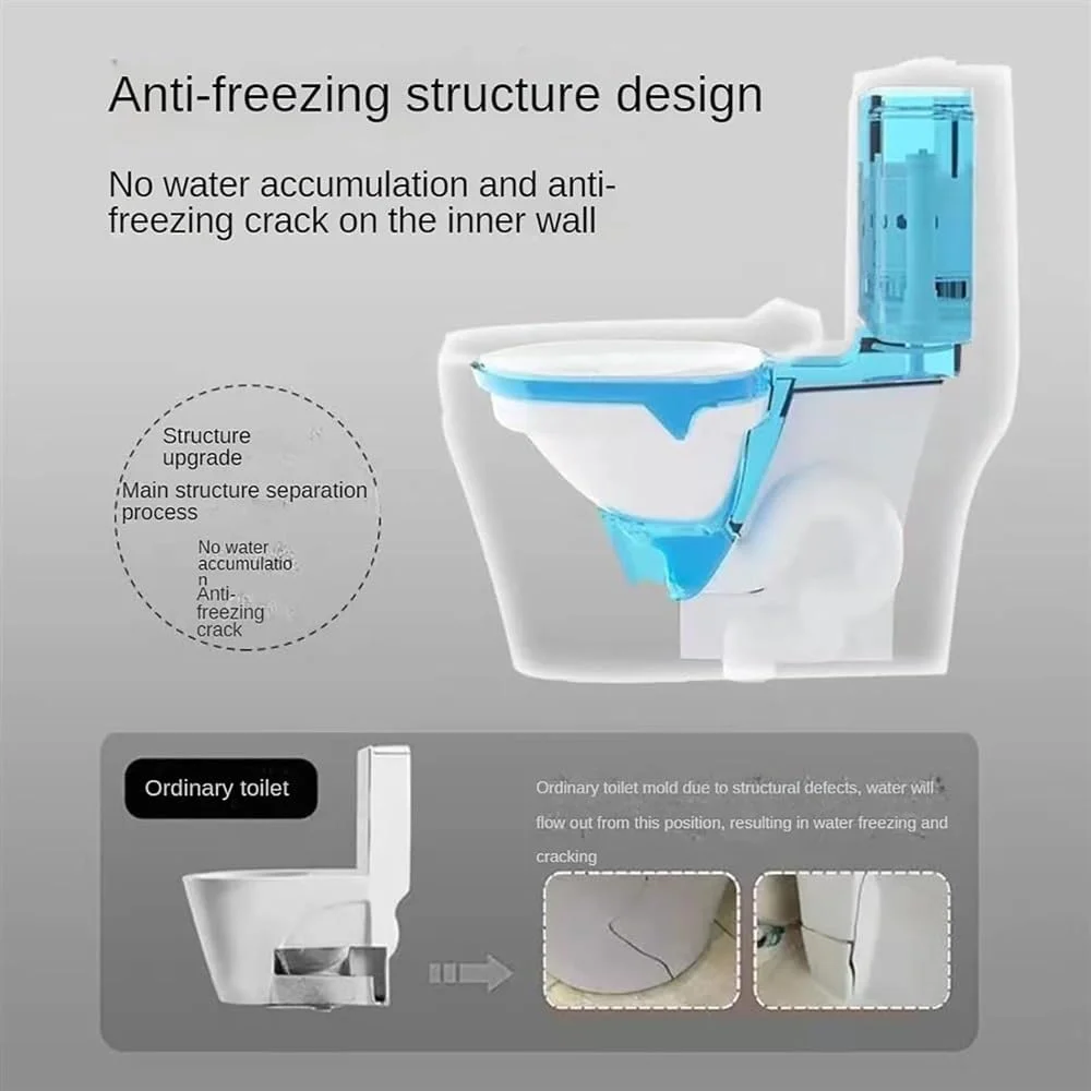 توالت فرنگی یک تکه مدرن، توالت های فوق العاده بی صدا، توالت سرامیکی سیفونی خلاقانه برای حمام هتل منزل، D-695x750x370mm