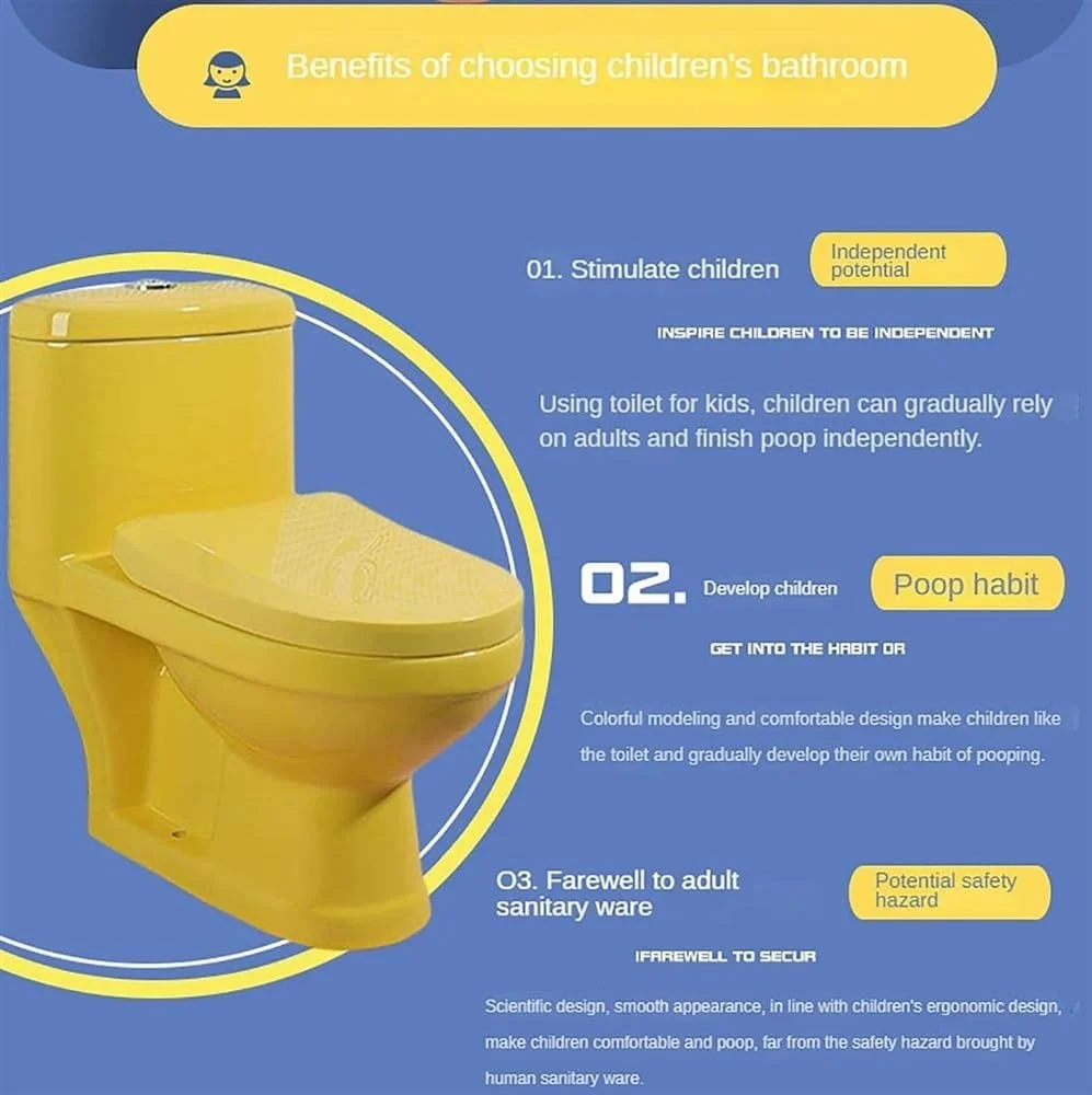 توالت کودکانه بی صدا فوق هوشمند، توالت بیده سرامیکی خلاقانه، توالت یک تکه با فلاش دوگانه، توالت سیفونی مدرن برای مهد کودک، سبز-500x290x530mm