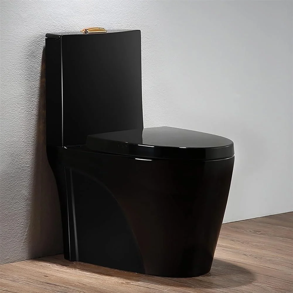 توالت هوشمند مشکی، توالت بیده بی صدا، توالت فرنگی با ارتفاع راحت، توالت یک تکه هوشمند، توالت سوپر سیفونیک، ابعاد 690x390x740 میلی متر