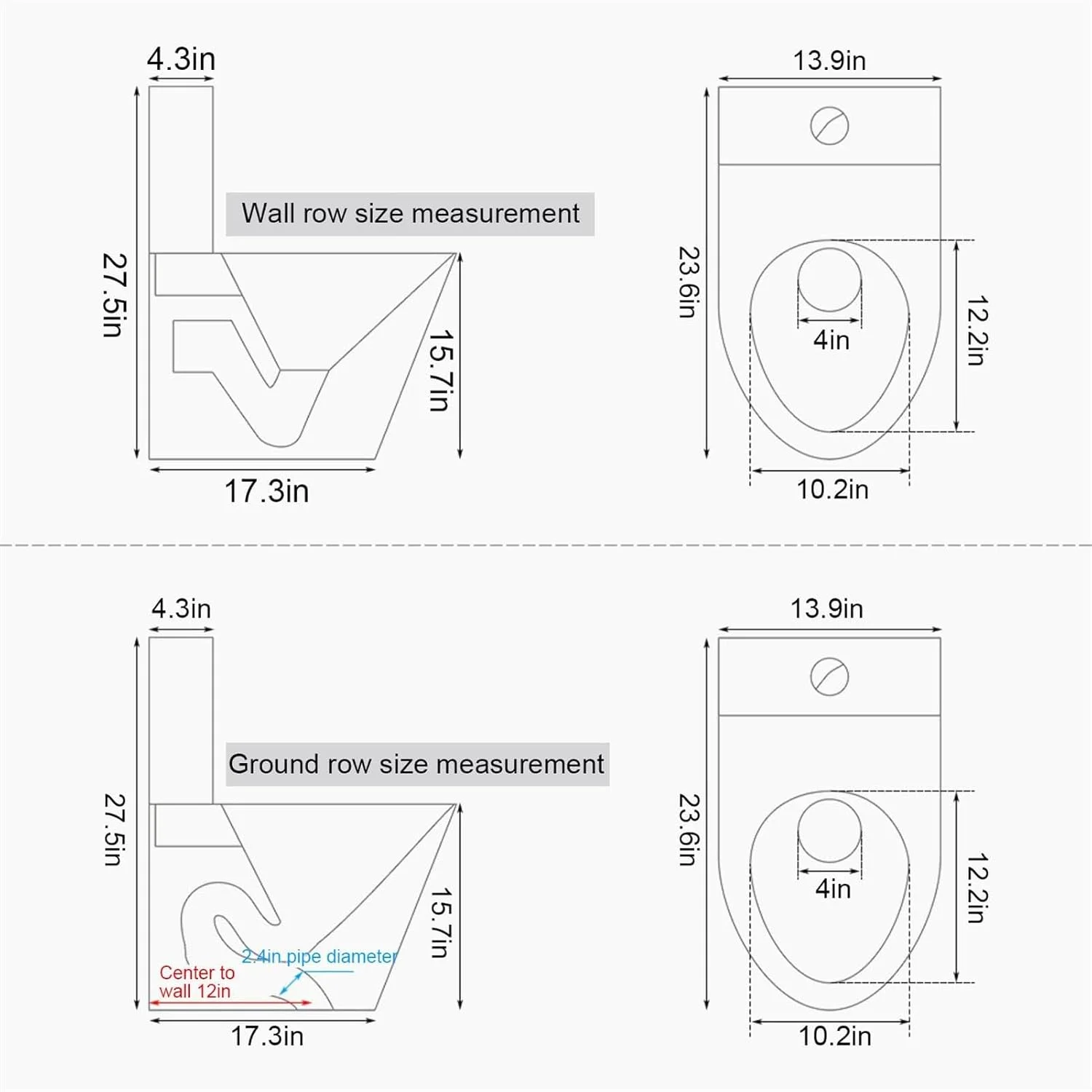 توالت کوچک، توالت سیفون دوگانه تجاری، توالت یک تکه، استیل 304، ضد یخ زدگی و ترک خوردگی، برای بیمارستان ها، بارها و RV ها، 01-تخلیه دیواری