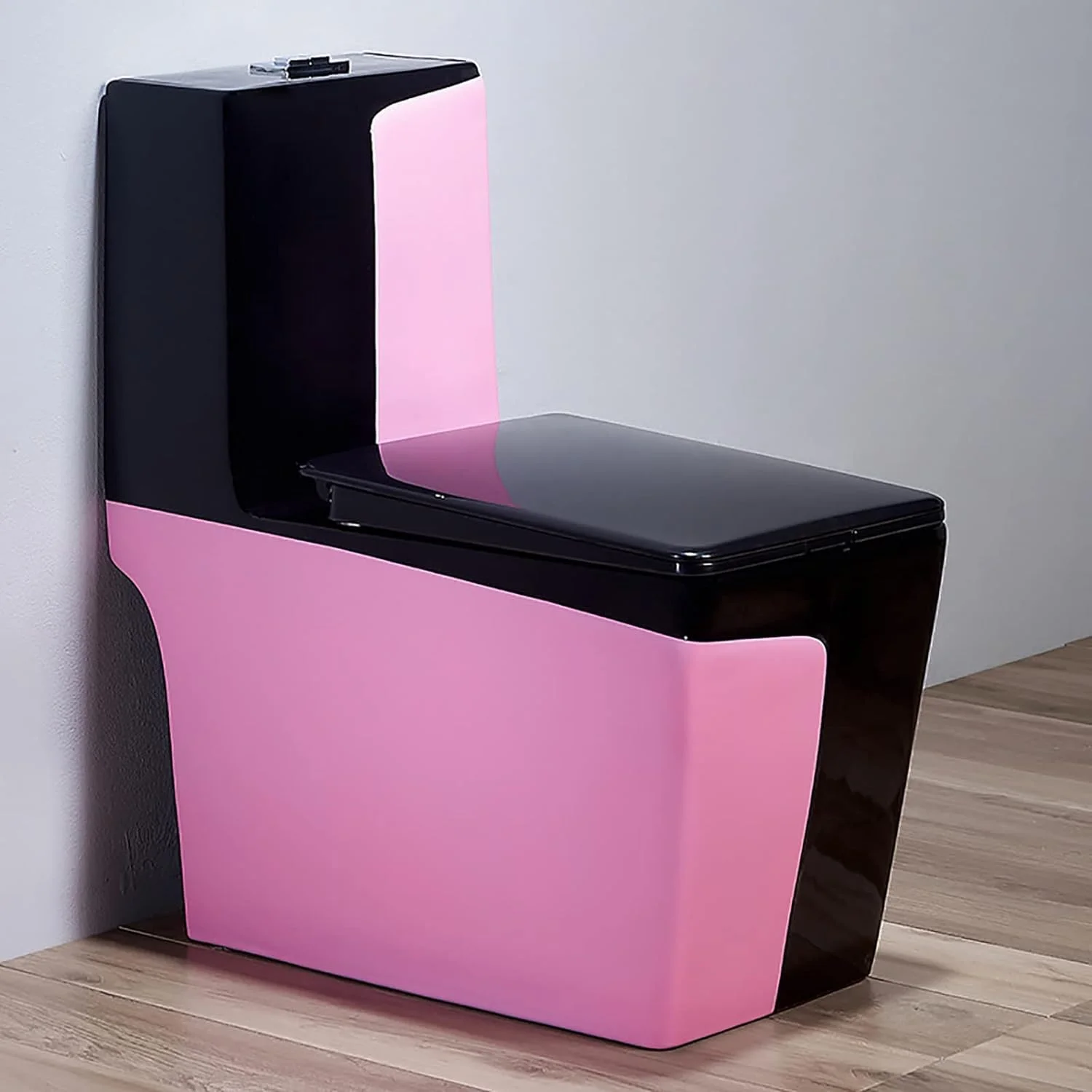 توالت فرنگی هوشمند بی صدا، توالت سرامیکی یک تکه با سیفون دوگانه خلاقانه، توالت سیفونی سوپر گردابی برای حمام هتل منزل، 695x370x750 میلی متر