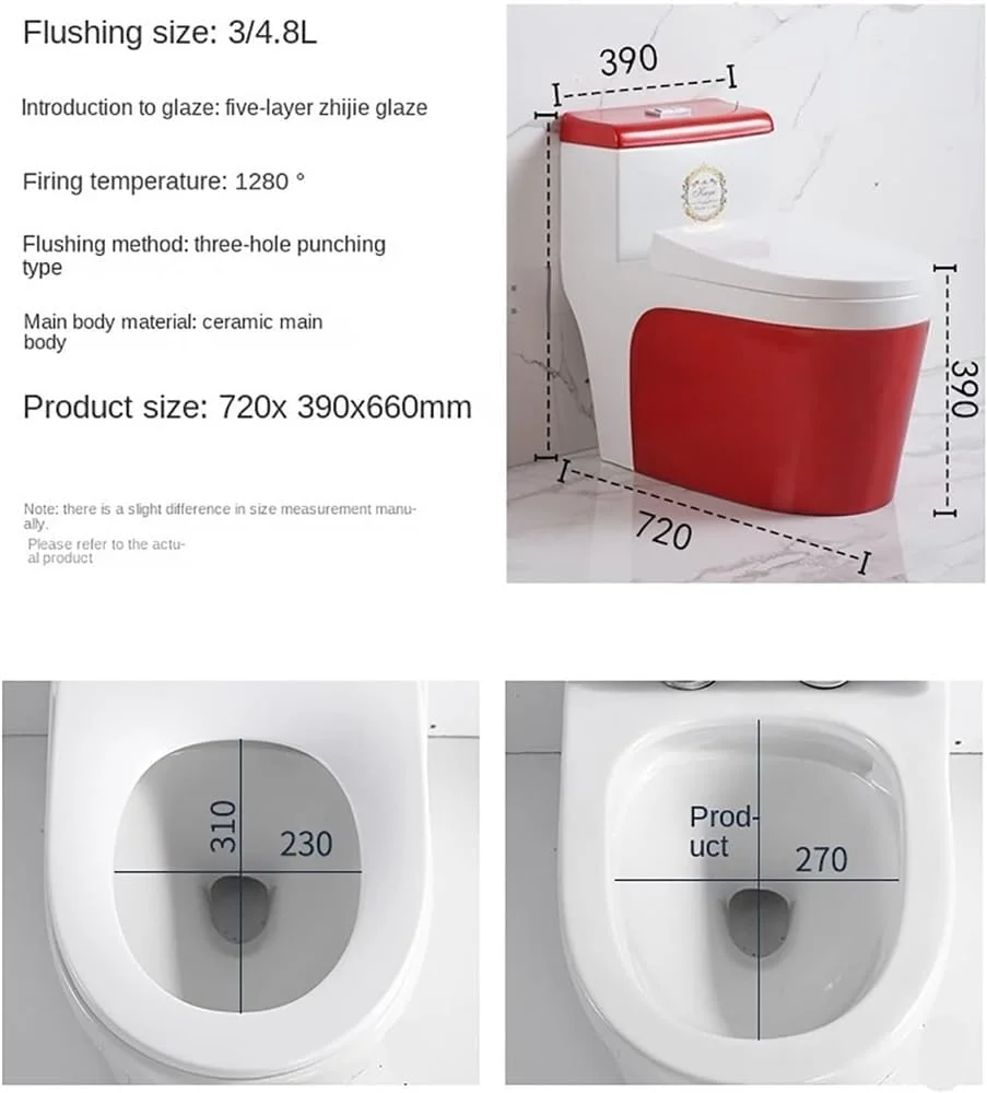 توالت سرامیکی سیفون دار، توالت یک تکه دو زمانه، توالت مدرن با ارتفاع جهانی و بی صدا برای حمام هتل منزل، A400mm-720x390x660mm