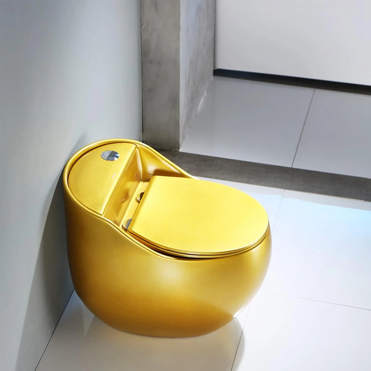 توالت سرامیکی طلایی، توالت یک تکه، توالت فرنگی برای حمام، توالت دو زمانه (300 میلی متر 66x55x43 سانتی متر)