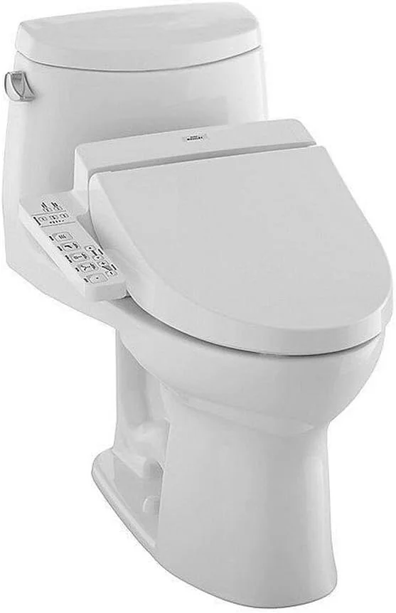 توالت یکپارچه کشیده TOTO TCST604CEFGAT4001 UltraMax II با حجم 1.28 گالن در هر فلاش و اهرم سمت چپ - بدون نشیمنگاه