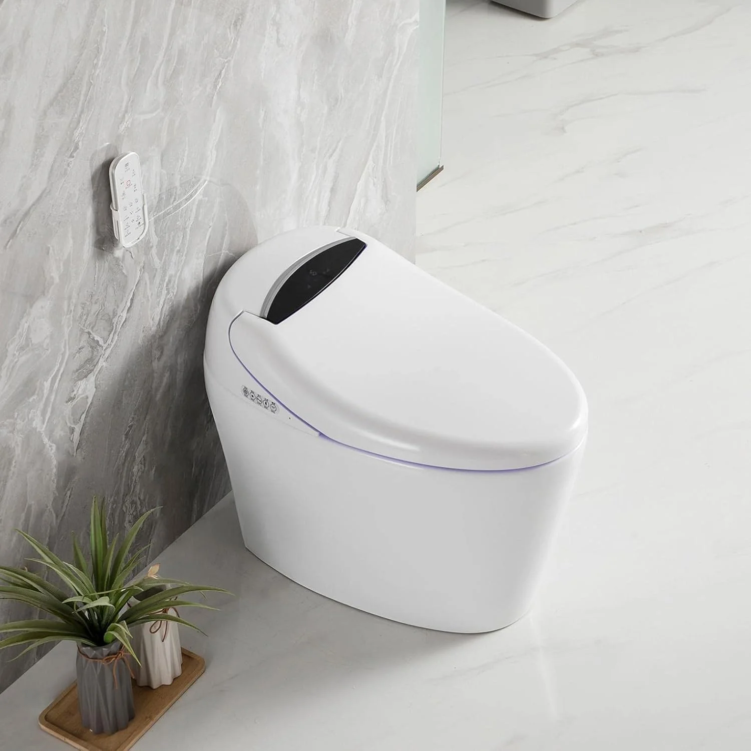 توالت فرنگی هوشمند با کنترل از راه دور کنونو - توالت یک تکه با بیده پیشرفته، فلاش قدرتمند، صندلی نرم و سیستم تخلیه قوی