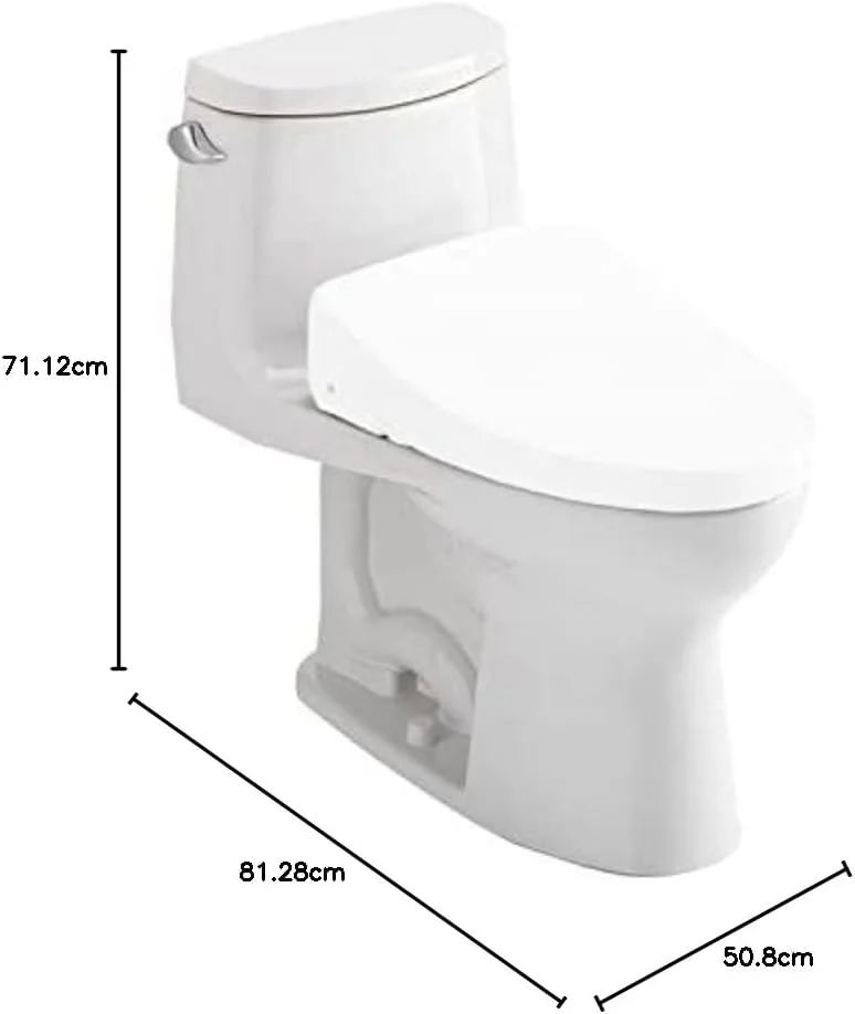 توالت یکپارچه کشیده TOTO TCST604CEFGAT4001 UltraMax II با حجم 1.28 گالن در هر فلاش و اهرم سمت چپ - بدون نشیمنگاه