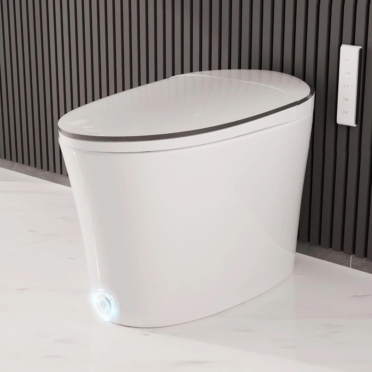 توالت هوشمند DeerValley، توالت یک تکه بیده برای حمام، دارای آبپاش و خشک کن آب گرم، عملکرد سنسور پا، صندلی بیده گرم شونده با کنترل از راه دور توالت هوشمند DeerValley، توالت یک تکه بیده برای حمام، دارای آبپاش و خشک کن آب گرم، عملکرد سنسور پا، صندلی بیده گرم شونده با کنترل از راه دور