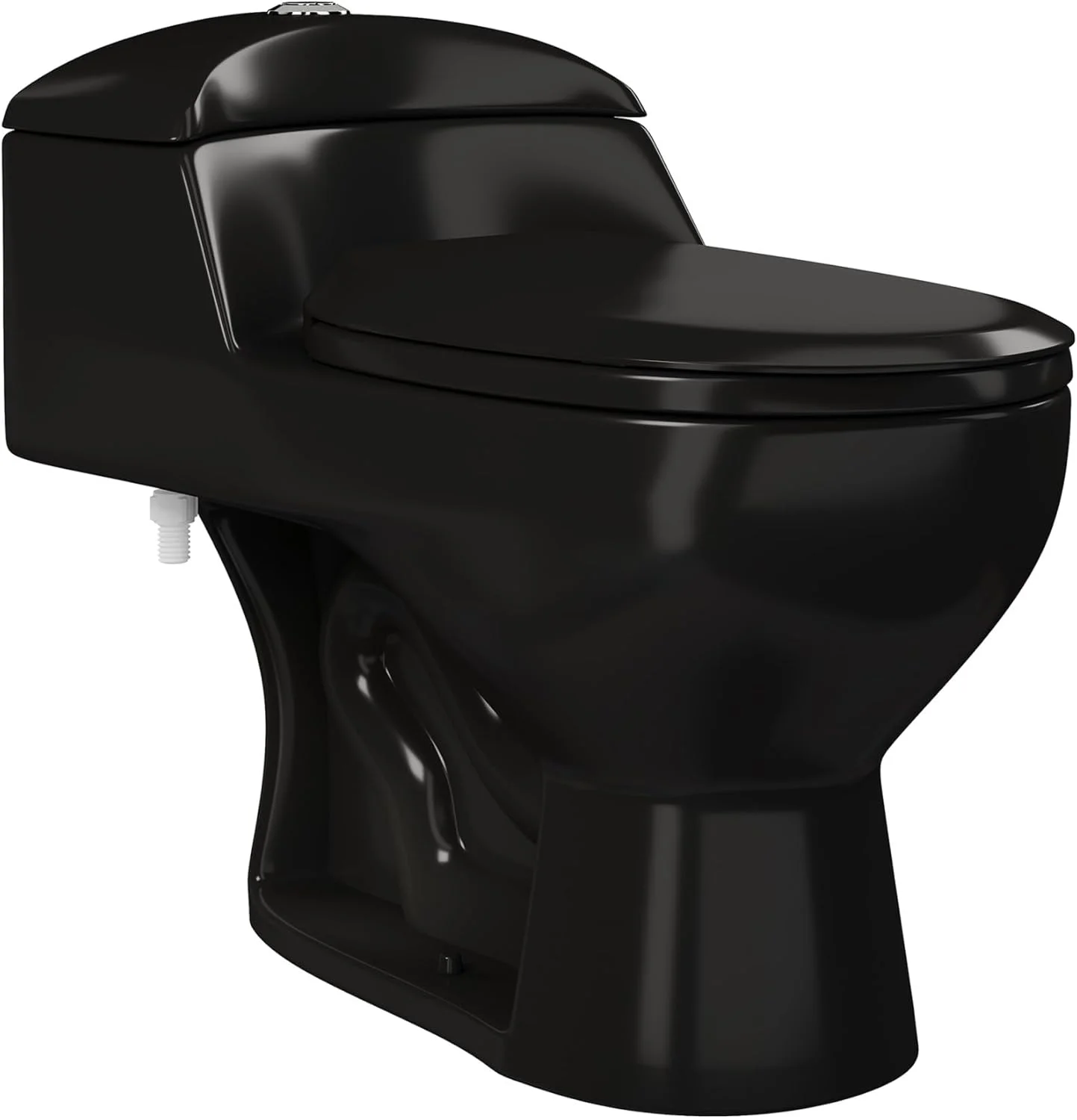 توالت فرنگی یک تکه کشیده دو زمانه Swiss Madison Well Made Forever Chateau با رنگ مشکی براق 1.1/1.6 gpf توالت فرنگی یک تکه کشیده دو زمانه Swiss Madison Well Made Forever Chateau با رنگ مشکی براق 1.1/1.6 gpf