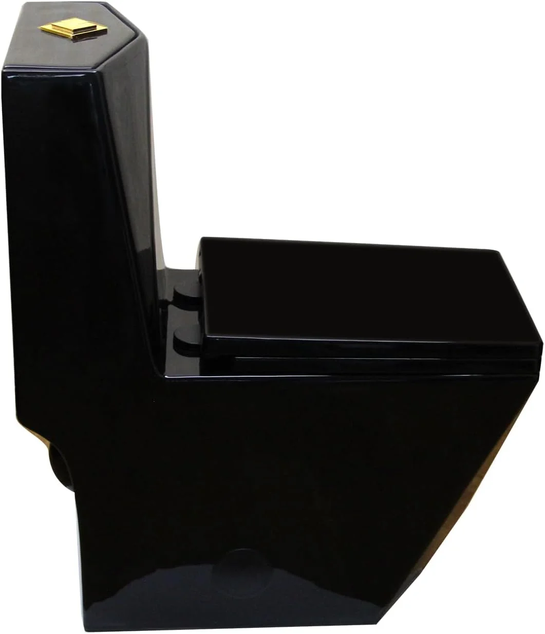 توالت فرنگی یک تکه WinZo مدل Square، مشکی با دکمه طلایی برای حمام مدرن، طراحی شیک الماسی شکل، کاسه مستطیلی کشیده 17 اینچی راحت، مشکی براق توالت فرنگی یک تکه WinZo مدل Square، مشکی با دکمه طلایی برای حمام مدرن، طراحی شیک الماسی شکل، کاسه مستطیلی کشیده 17 اینچی راحت، مشکی براق