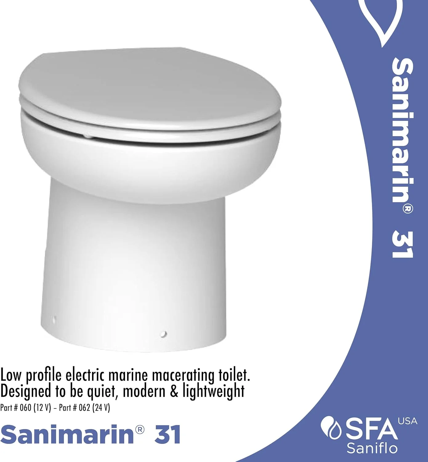 توالت دریایی اتوماتیک 12 ولت Saniflo 060 SANMARIN 31