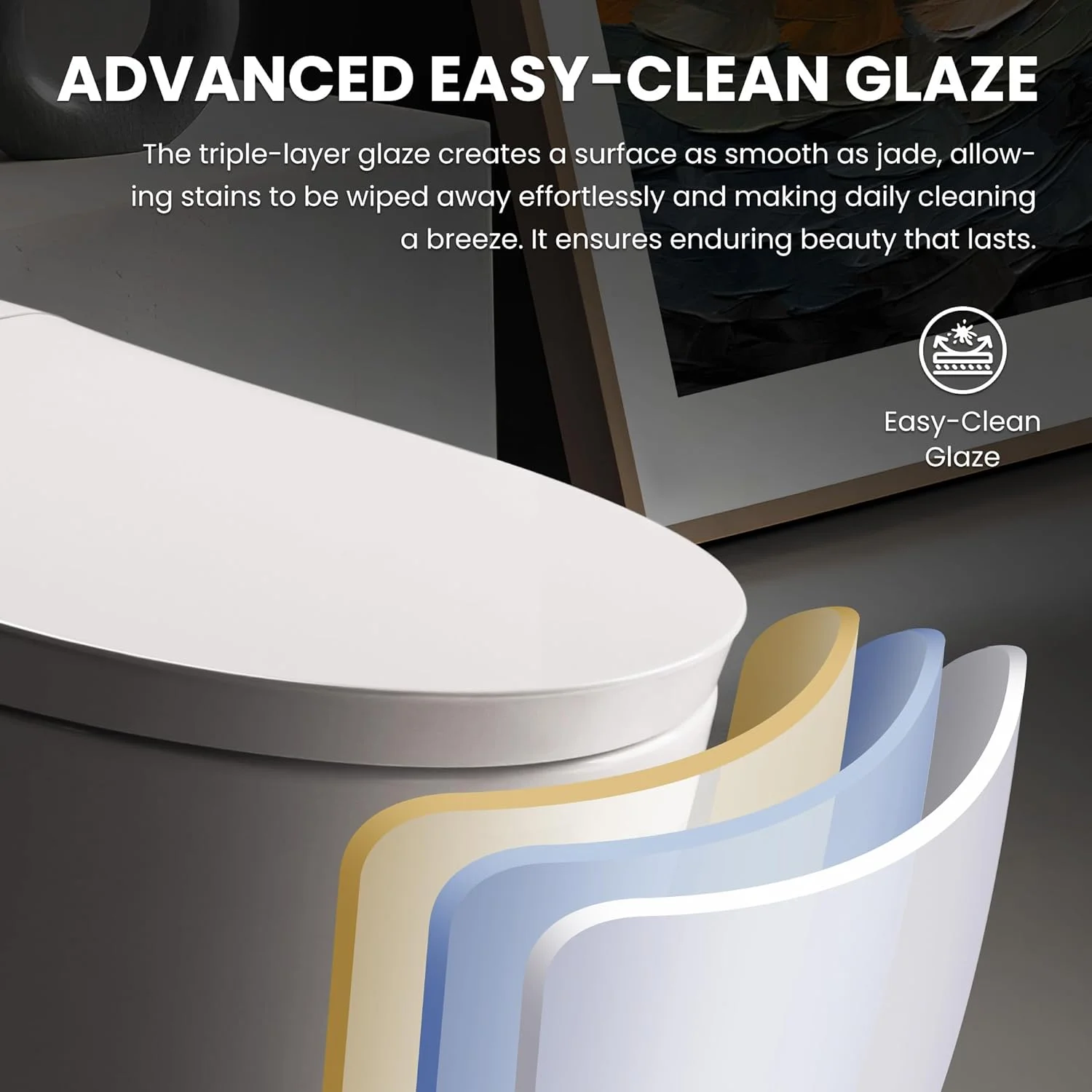 توالت فرنگی هوشمند غیر برقی لاندن سانشاین - توالت یک تکه با سیستم فلاش دوگانه (کنترل پدال پا و دکمه) | شستشوی بیده دوگانه | کیت نصب کامل