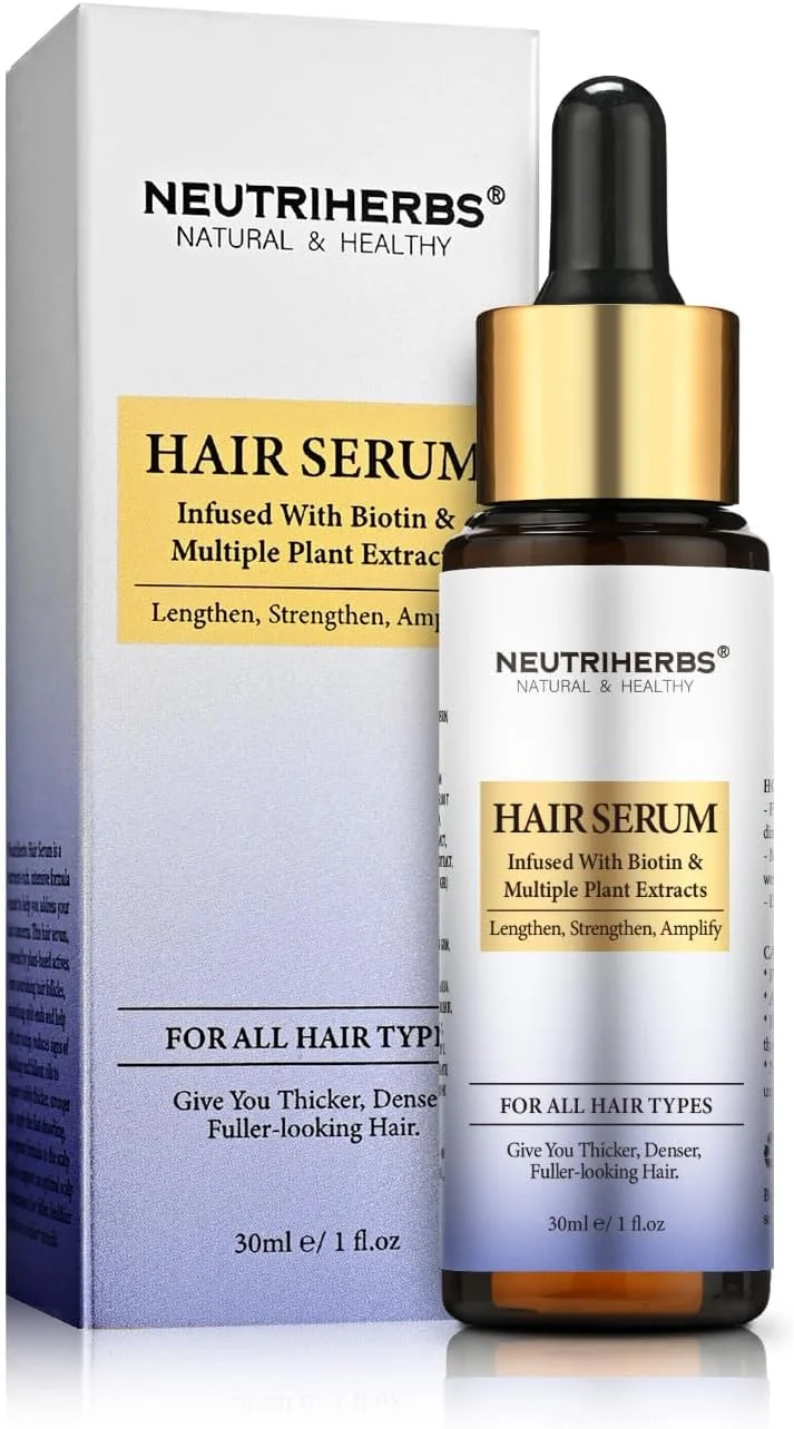 سرم رشد مو نوتری هربز برای زنان و مردان، سرم مو با بیوتین و پپتیدها، برای ریزش مو، نازک شدن مو، داشتن موهایی ضخیم تر و پرپشت تر - 30 میلی لیتر