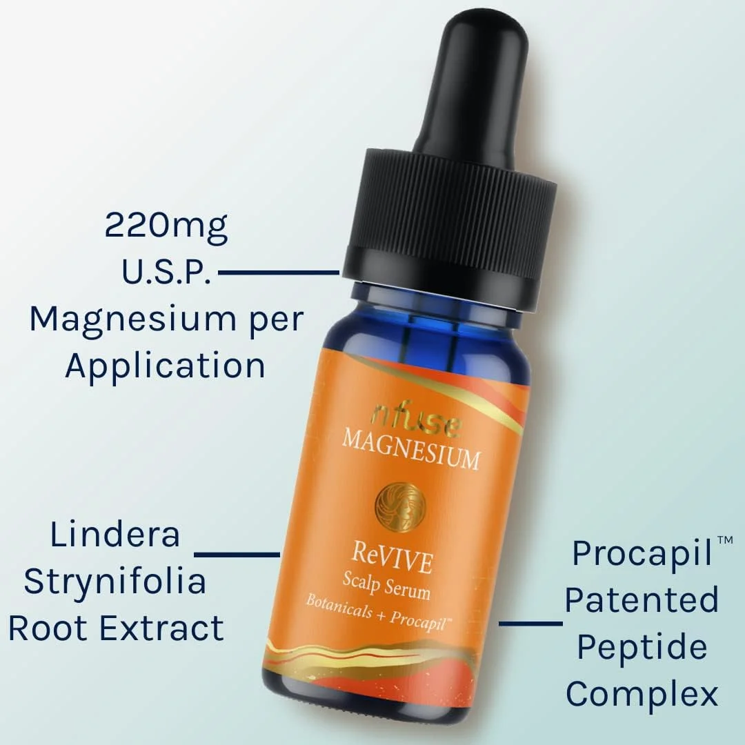 سرم موی سر حاوی منیزیم nfuse ReVIVE برای موهایی ضخیم تر و سالم تر | حاوی پروکاپیل و مواد گیاهی | تسکین دهنده و پاک کننده پوست سر | تقویت کننده و مغذی فولیکول مو برای موهایی درخشان و پرپشت سرم موی سر حاوی منیزیم nfuse ReVIVE برای موهایی ضخیم تر و سالم تر | حاوی پروکاپیل و مواد گیاهی | تسکین دهنده و پاک کننده پوست سر | تقویت کننده و مغذی فولیکول مو برای موهایی درخشان و پرپشت