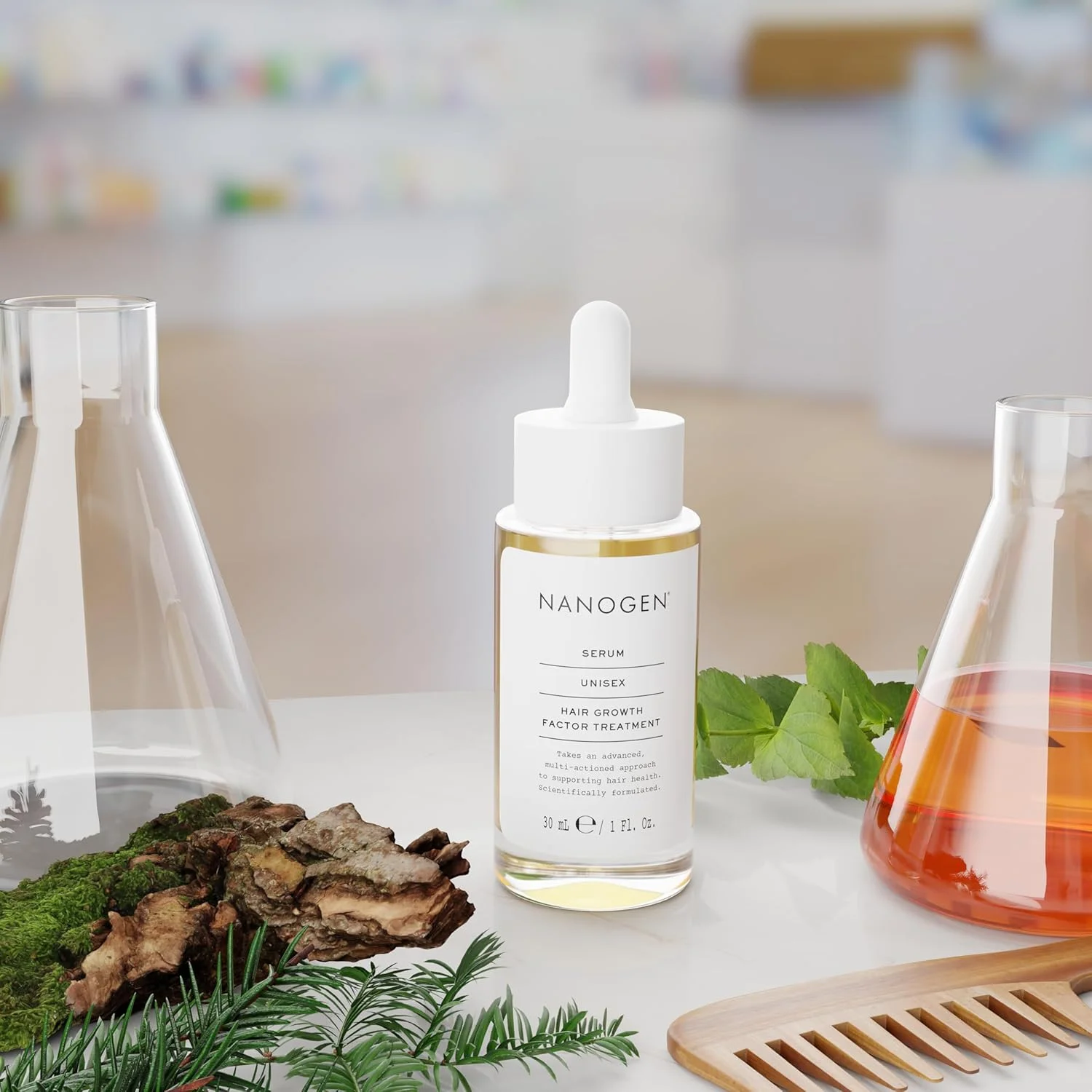 سرم درمان فاکتور رشد مو نانوژن با عصاره جوانه نخود فرنگی، پوست درخت لاریکس و پپتیدها - 30 میلی لیتر