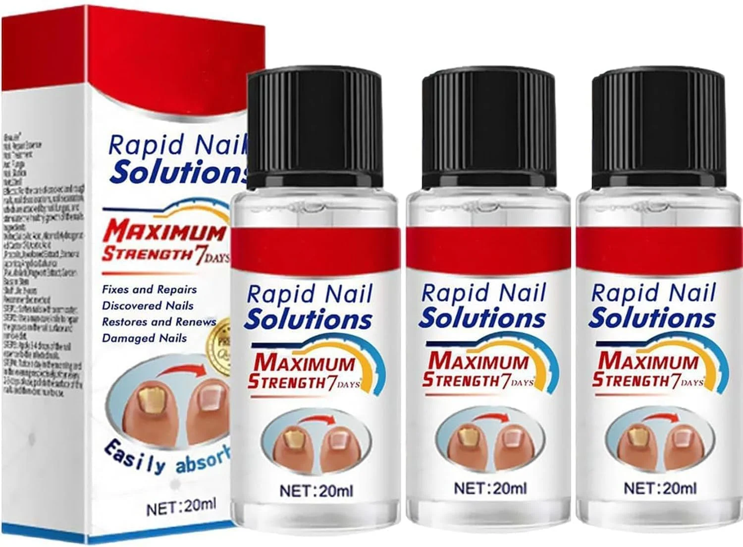 سرم درمان رشد سریع ناخن Nailfortify، سرم رشد و تقویت ناخن، سرم رشد ناخن، اسانس ترمیم ناخن، درمان رشد ناخن پا برای ترمیم ناخن های آسیب دیده و تغییر رنگ داده (3 عدد)