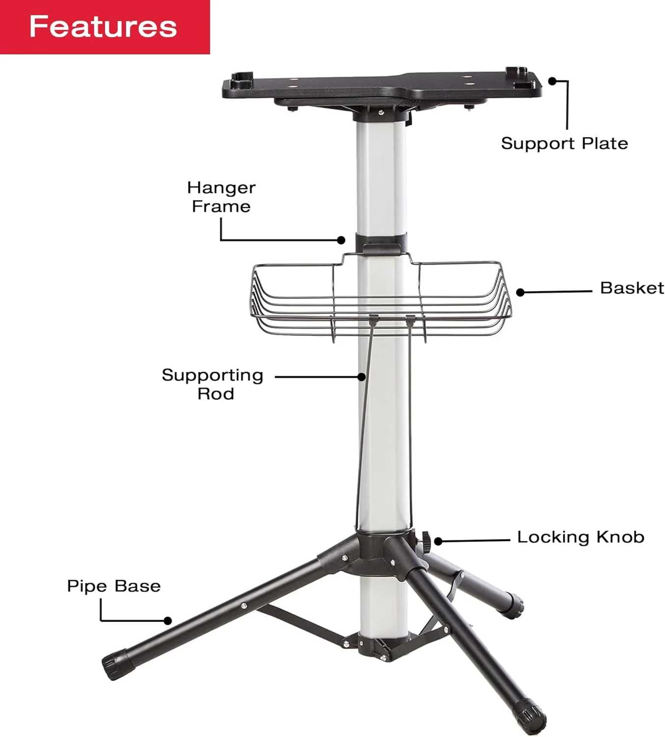 پایه پرس بخار سینگر ST-07A-Stable Surface SP550، مناسب برای پرس بخار 20 اینچ، سفید و مشکی