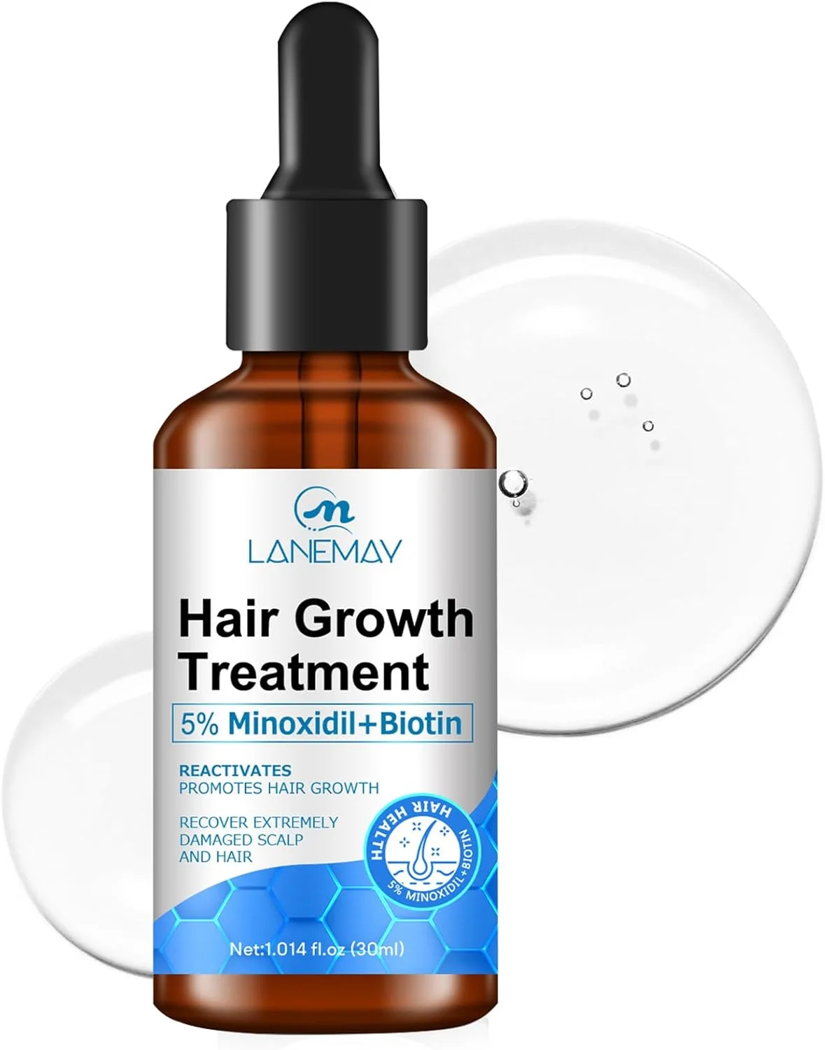 سرم رشد مو ماینوکسیدیل، سرم پیشرفته کنترل ریزش مو با 5% ماینوکسیدیل، بیوتین، رزماری و ویتامین E، ضد ریزش مو و تقویت کننده